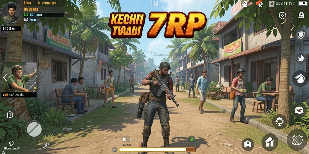 Tampilan gameplay interaktif dalam 77RP yang menarik dan penuh aktivitas.