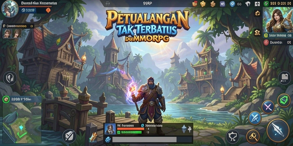 Gameplay menarik dengan pertarungan seru di dunia MMORPG.