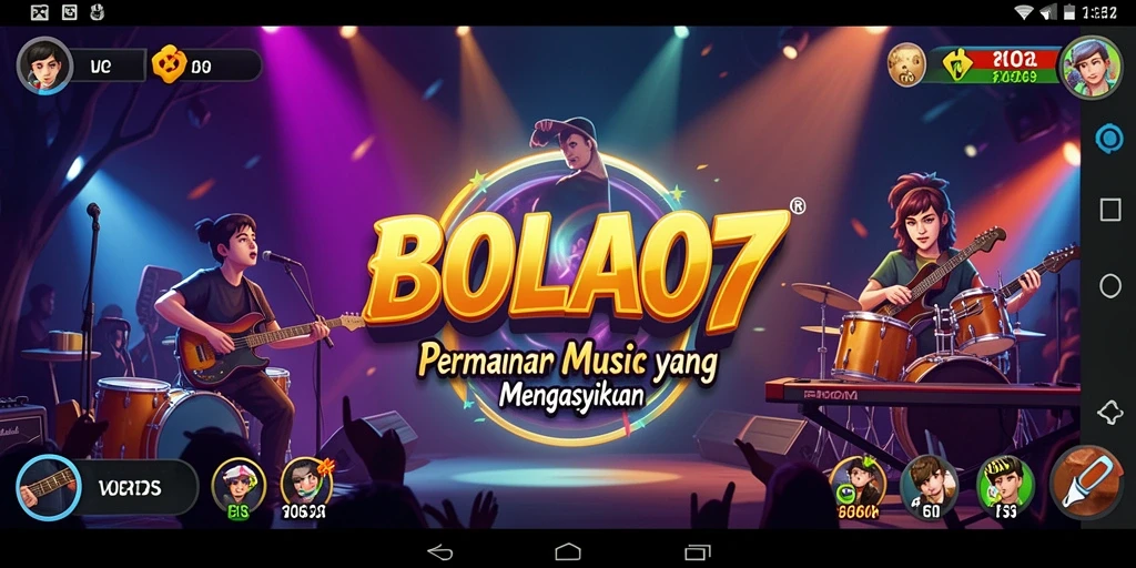 Screenshot BOLA07 menampilkan gameplay seru dengan berbagai genre musik.