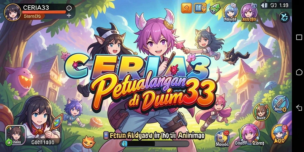 Tangkapan layar utama CERIA33 yang menunjukkan aksi seru dalam permainan Anime.