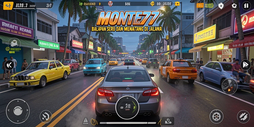 Menampilkan gameplay balapan seru dan menantang di MONTE77.