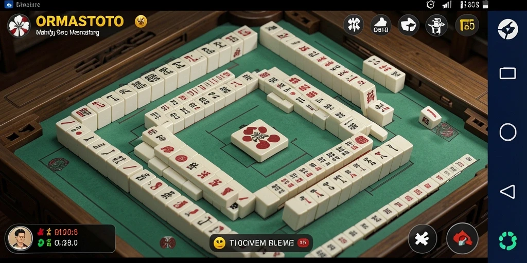 Tampilan gameplay ORMASTOTO yang seru dan interaktif diatas meja Mahjong.