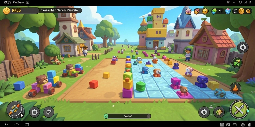 Tampilan gameplay RK55 yang menantang dalam permainan puzzle.