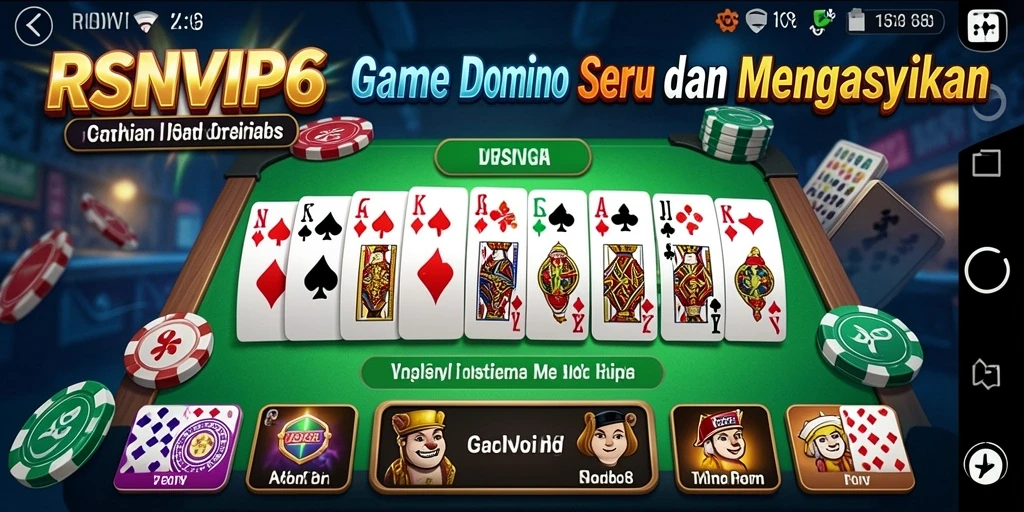 Tampilan screenshot RSNVIP6 menampilkan aksi seru dalam permainan Domino.
